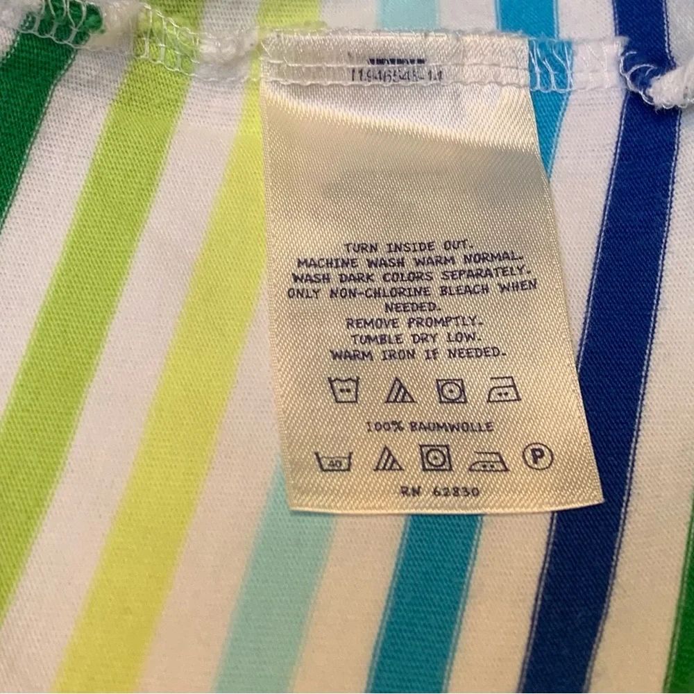 Lands End Girls Short Sleeve Cotton Striped Top Size Small (7/8)